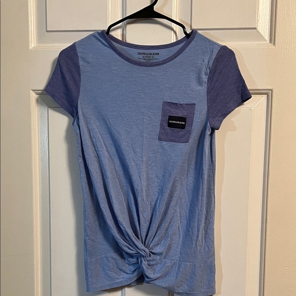 Calvin Klein Tops - Calvin Klein Light Blue Knot Front Tee